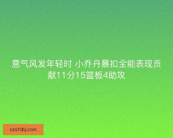 意气风发年轻时 小乔丹暴扣全能表现贡献11分15篮板4助攻